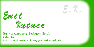 emil kutner business card